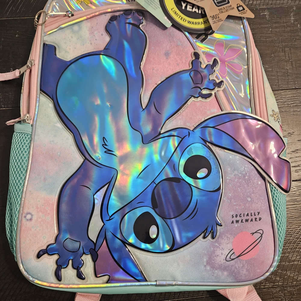 Disney Stitch Holographic Kids Backpack - Blue and Pink NEW Last One NWT